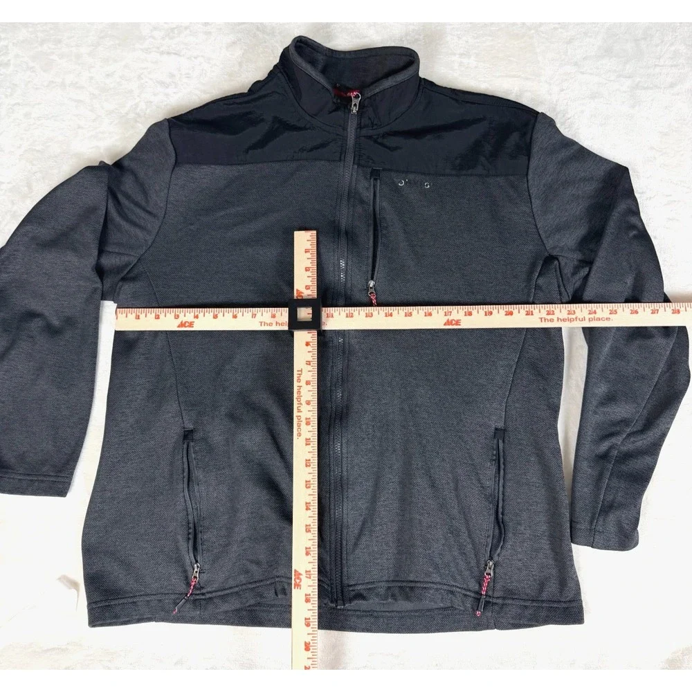 Orvis Full Zip Jacket Mens XL Gray Performance Fleece Hybrid Zip Up